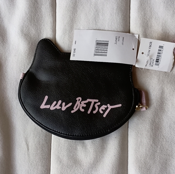 NWT Betsey Johnston Cute Cat Face Wrist Bag - Picture 2 of 3